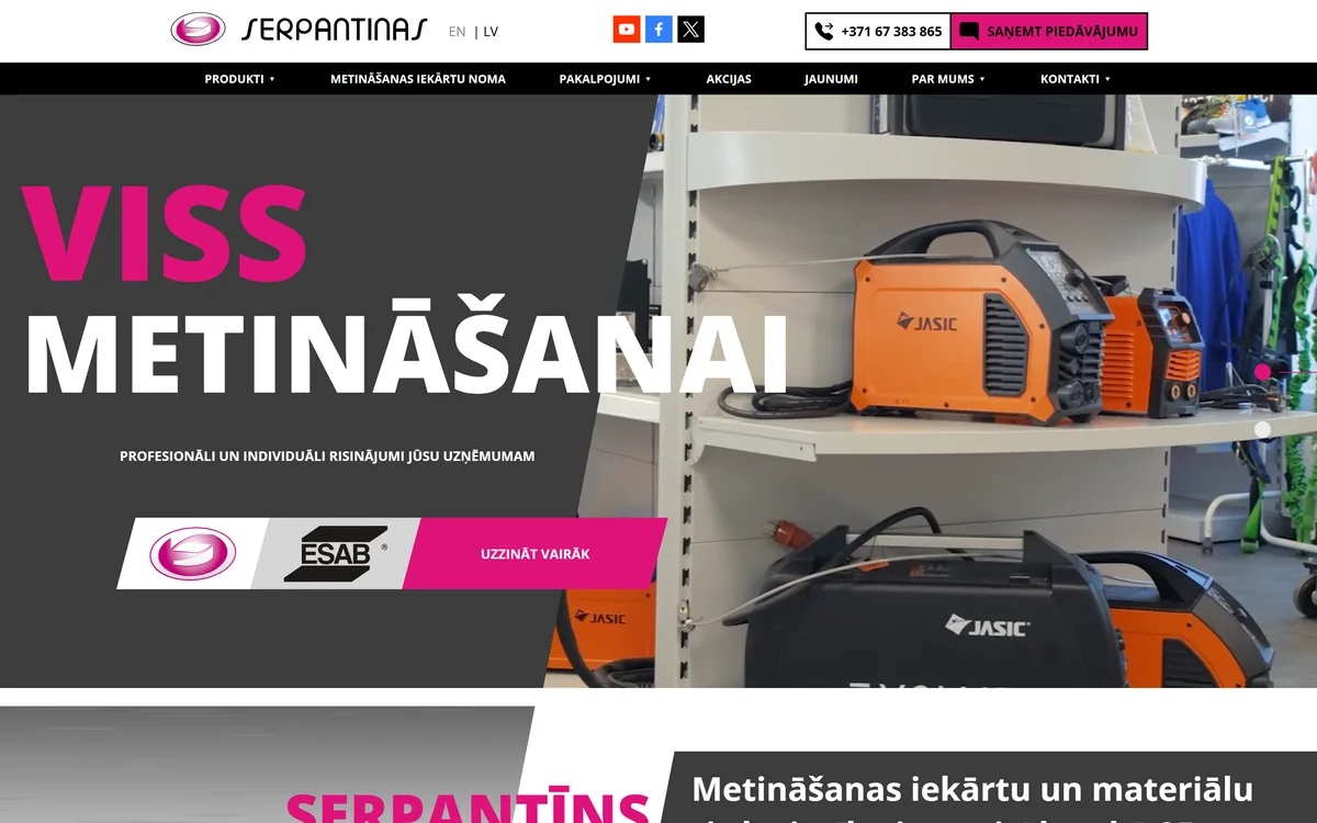 Serpantinas mājaslapa